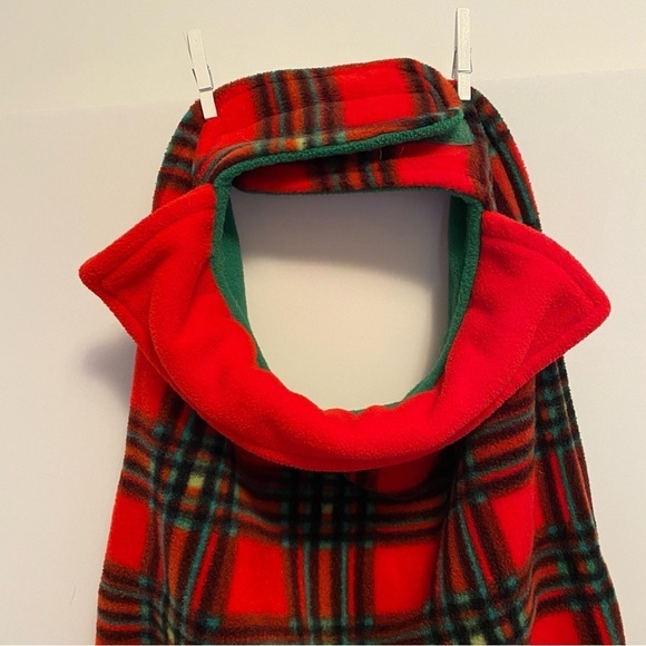 Petco set of 2 reversible fleece dog coats green/ red plaid & blue/Gray argyle - Picture 6 of 14